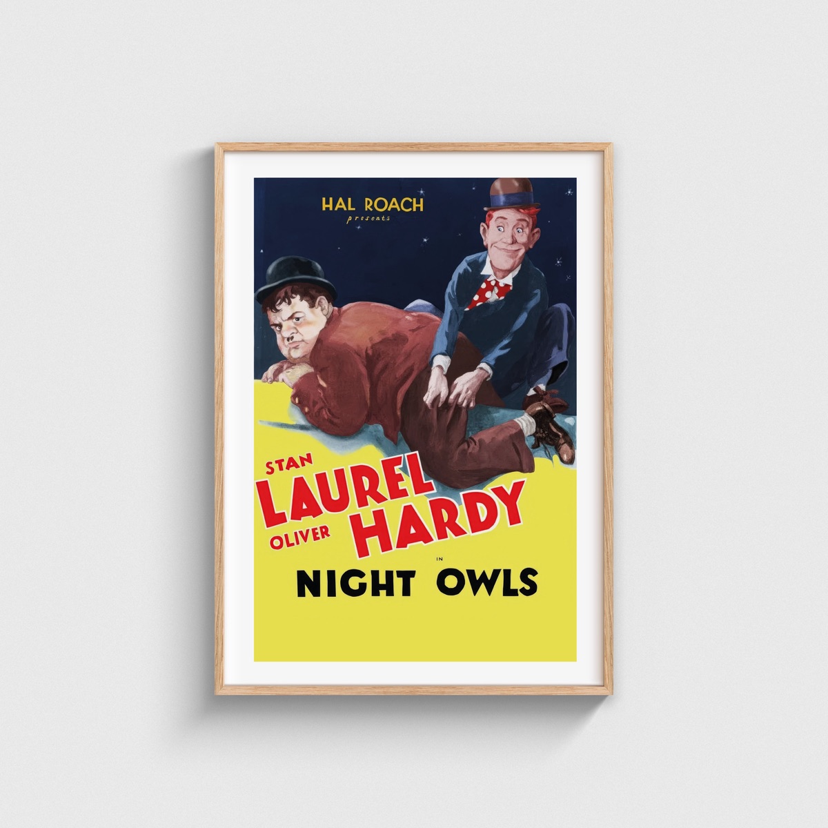 Night Owls film posteri, ahşap çerçeveli tablo