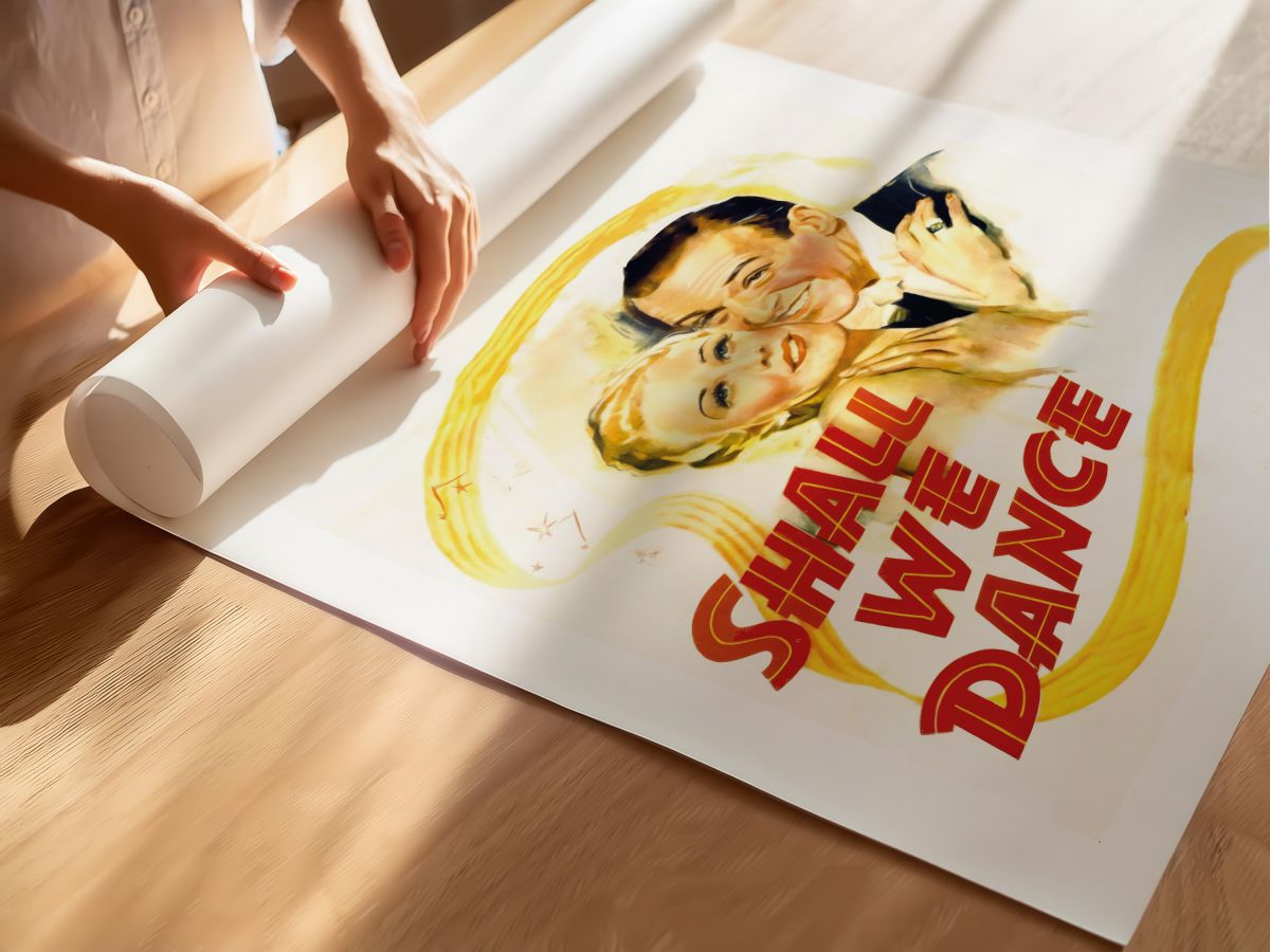 Shall We Dance (1937) Film Posteri, rulo yapılmış çerçevesiz poster