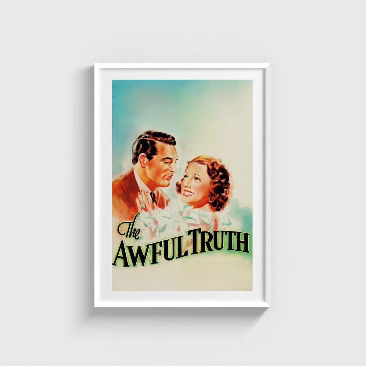 The Awful Truth film posteri, beyaz çerçeveli tablo