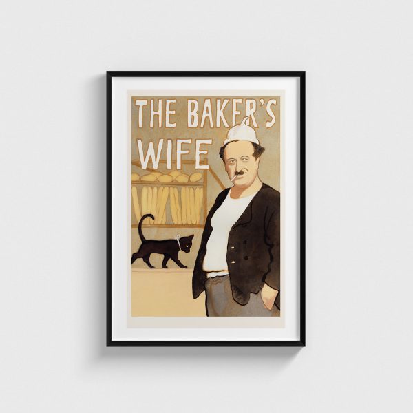 The Baker's Wife film posteri, siyah çerçeveli tablo