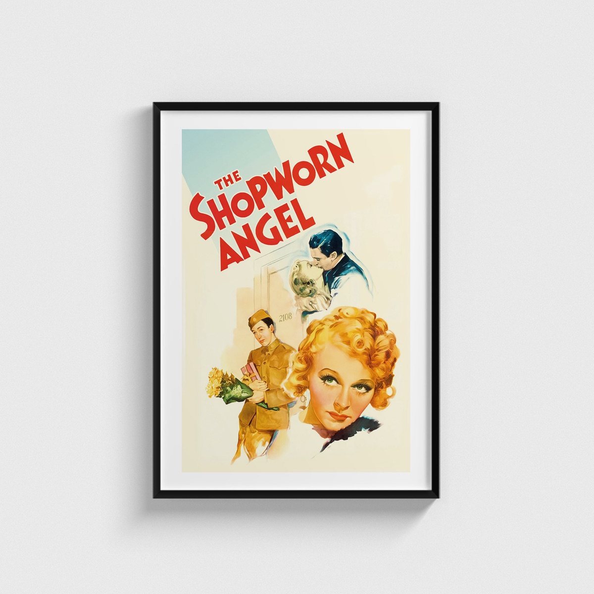 The Shopworn Angel film posteri, siyah çerçeveli tablo