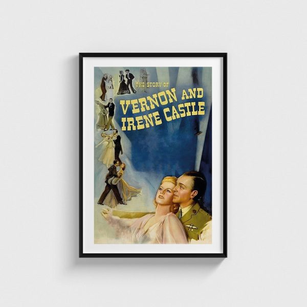 The Story of Vernon and Irene Castle film posteri, siyah çerçeveli tablo