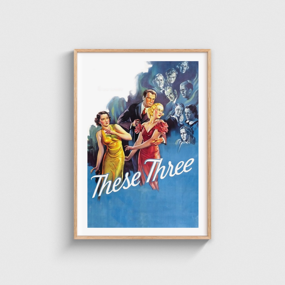 These Three film posteri, ahşap çerçeveli tablo