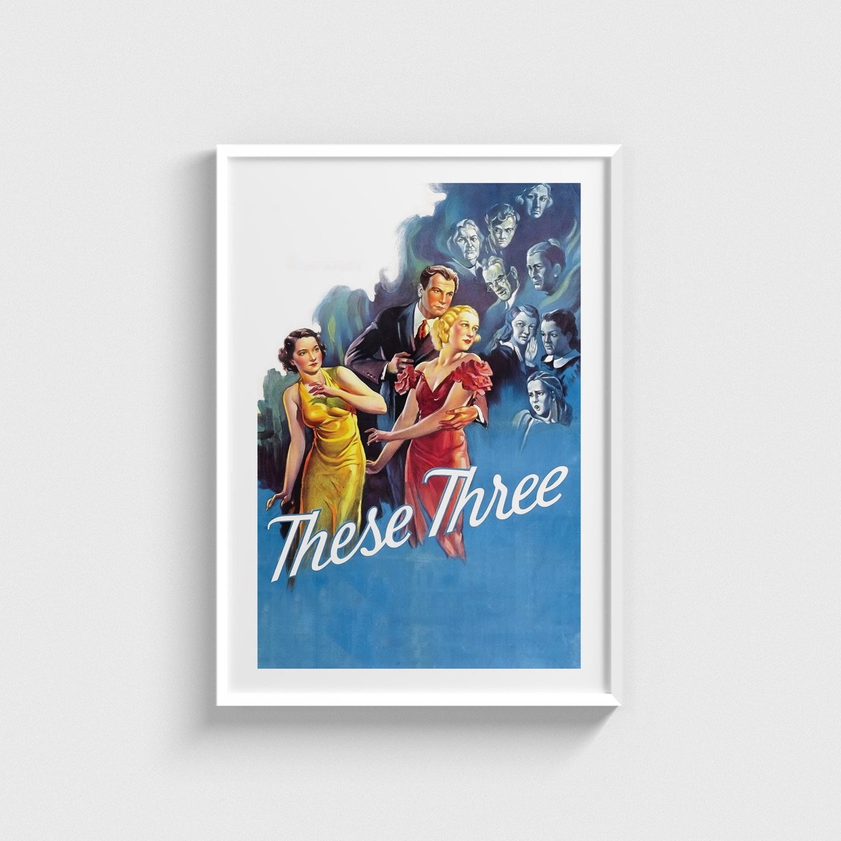 These Three film posteri, beyaz çerçeveli tablo