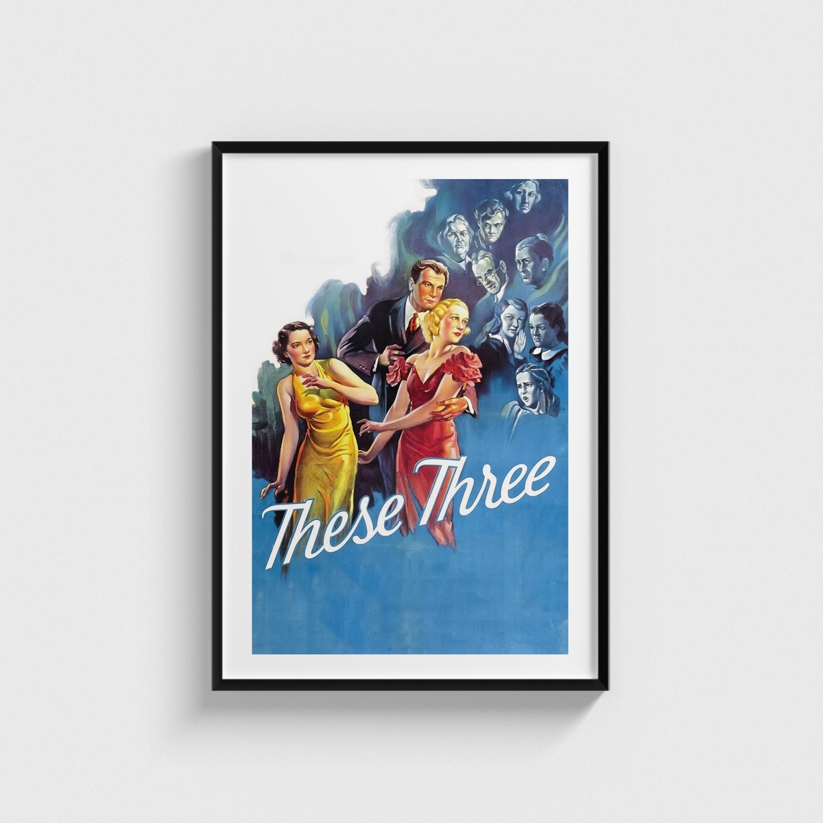 These Three film posteri, siyah çerçeveli tablo