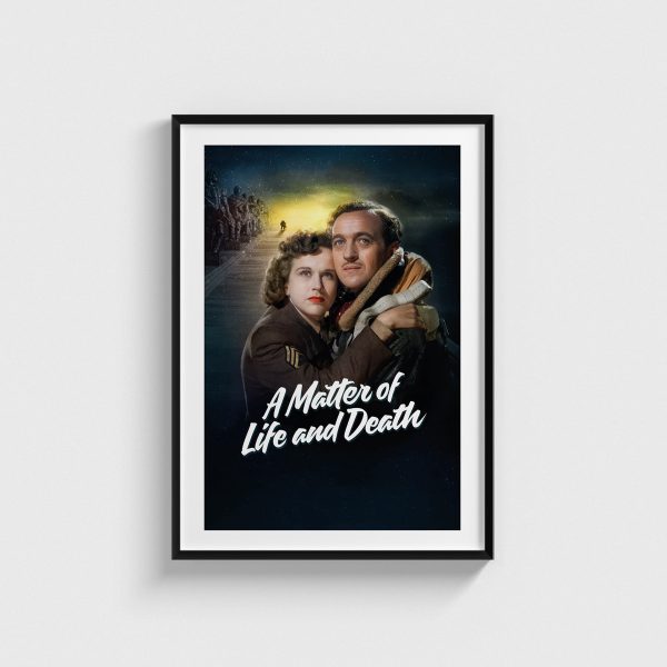 A Matter of Life and Death film posteri, siyah çerçeveli tablo