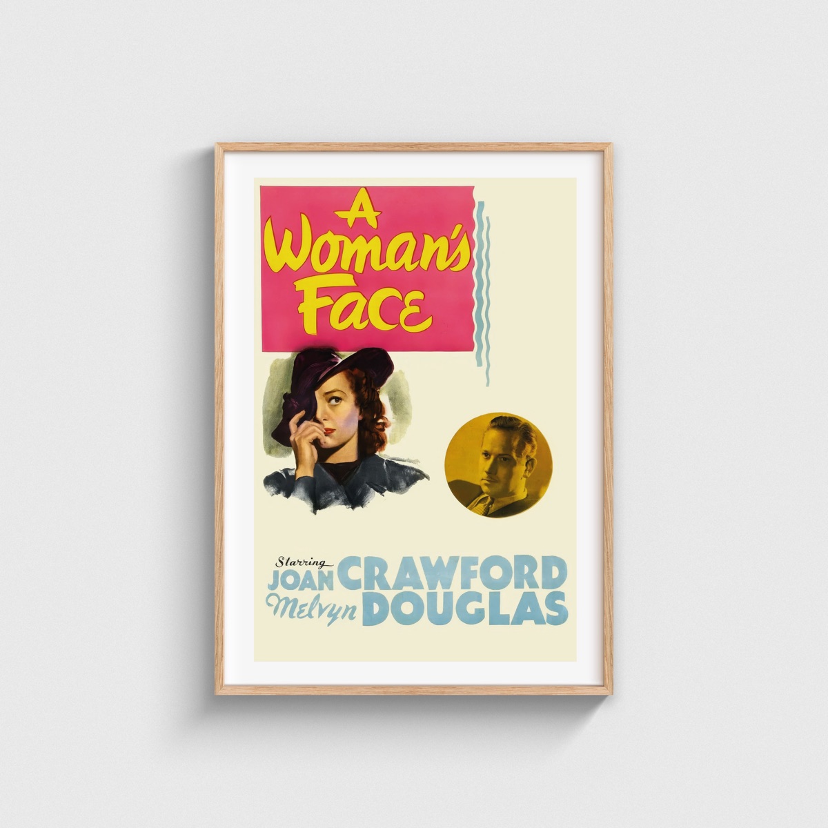 A Woman's Face film posteri, ahşap çerçeveli tablo