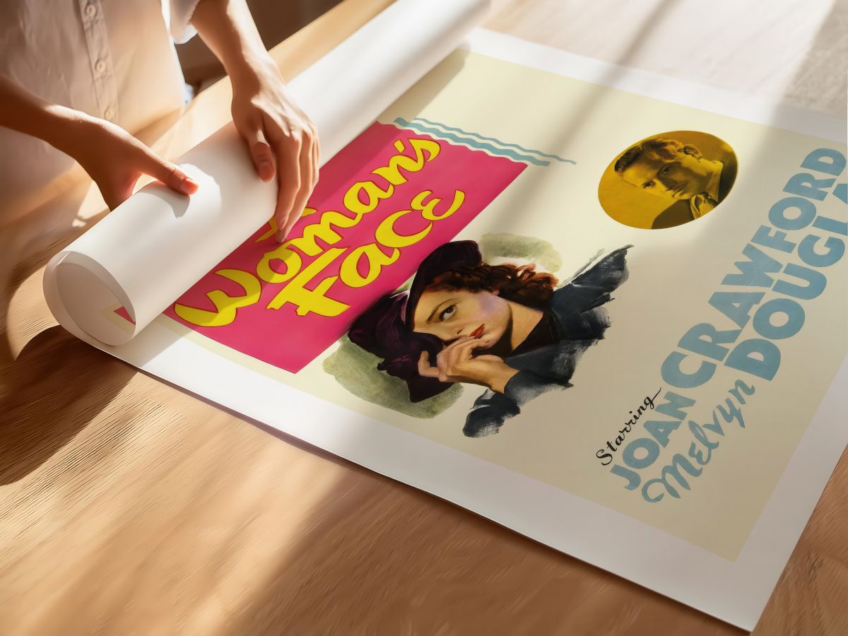 A Woman’s Face (1941) Film Posteri, rulo yapılmış çerçevesiz poster