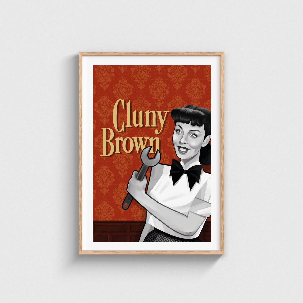 Cluny Brown film posteri, ahşap çerçeveli tablo