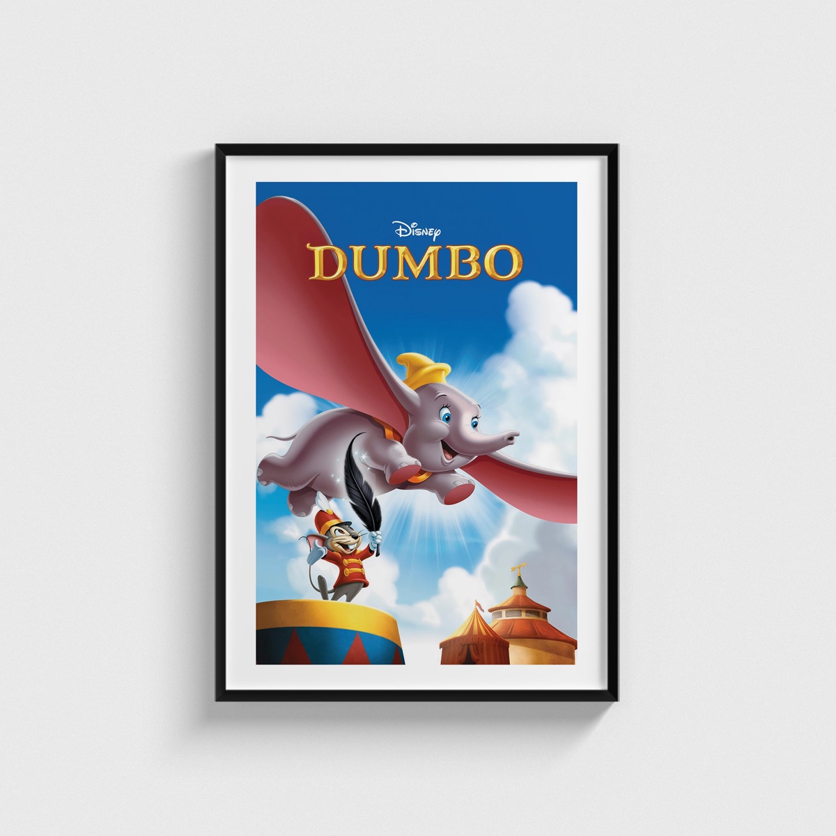 Dumbo film posteri, siyah çerçeveli tablo