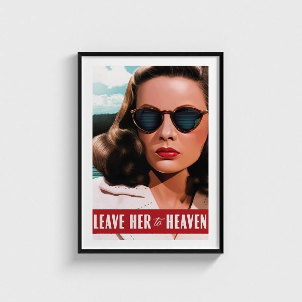Leave Her to Heaven film posteri, siyah çerçeveli tablo