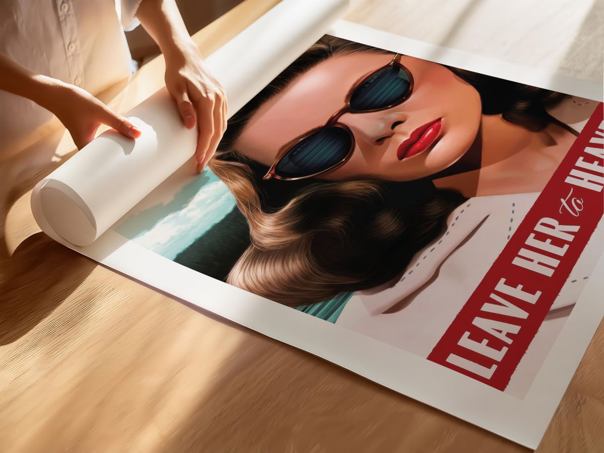 Leave Her to Heaven (1945) Film Posteri, rulo yapılmış çerçevesiz poster