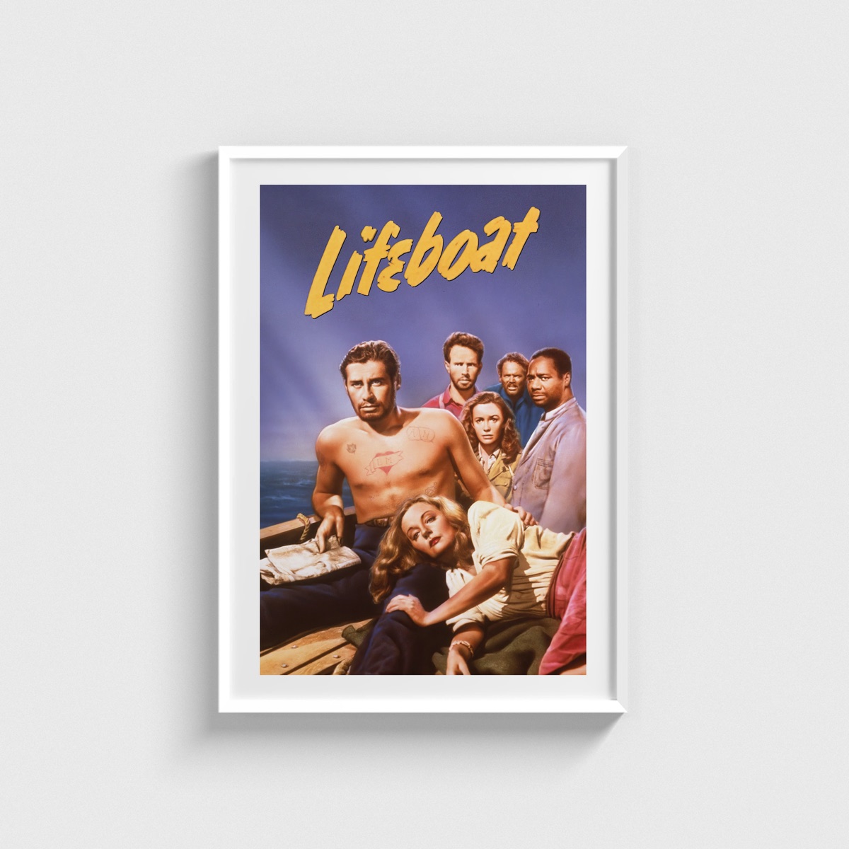 Lifeboat film posteri, beyaz çerçeveli tablo