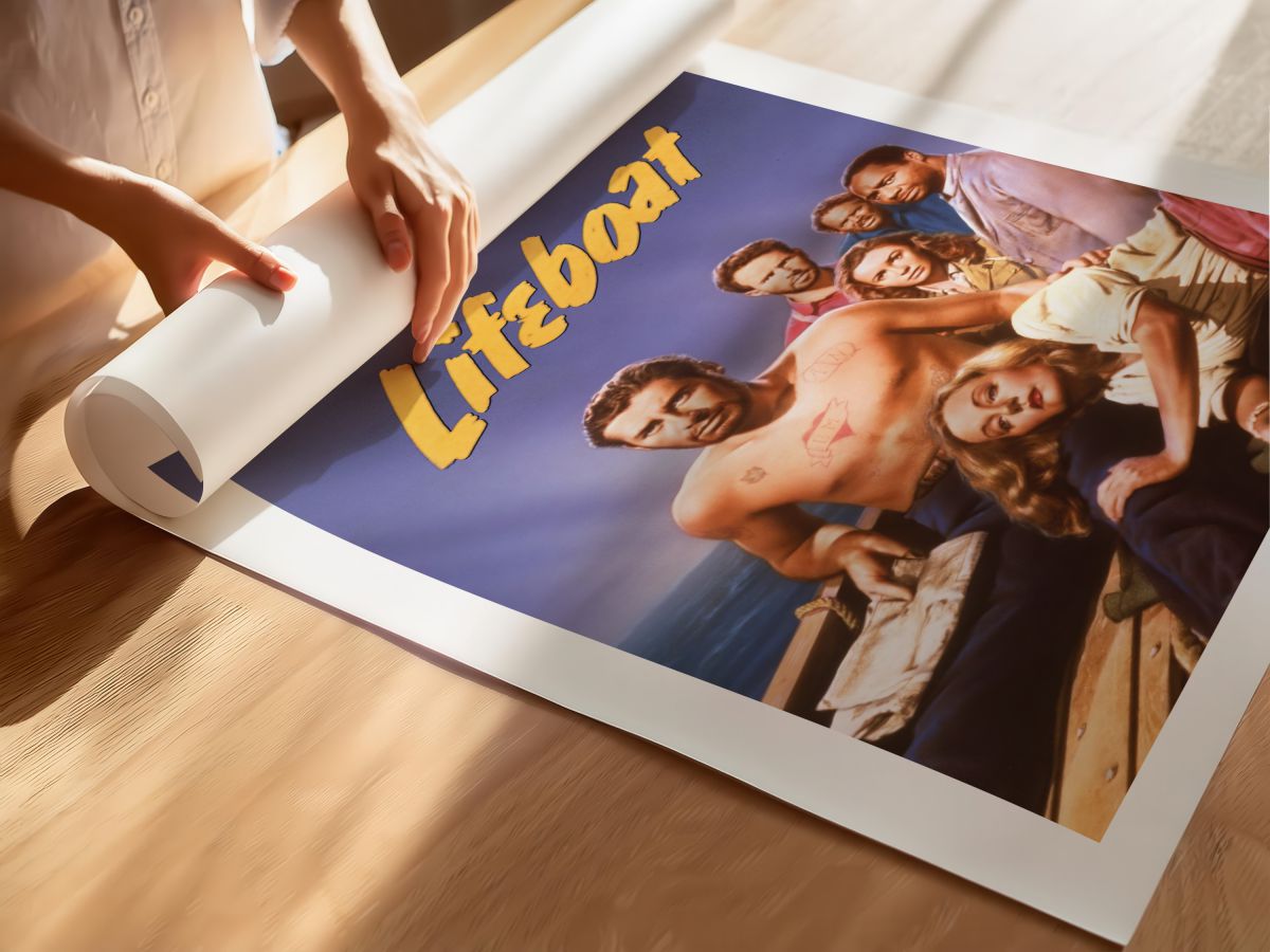 Lifeboat (1944) Film Posteri, rulo yapılmış çerçevesiz poster