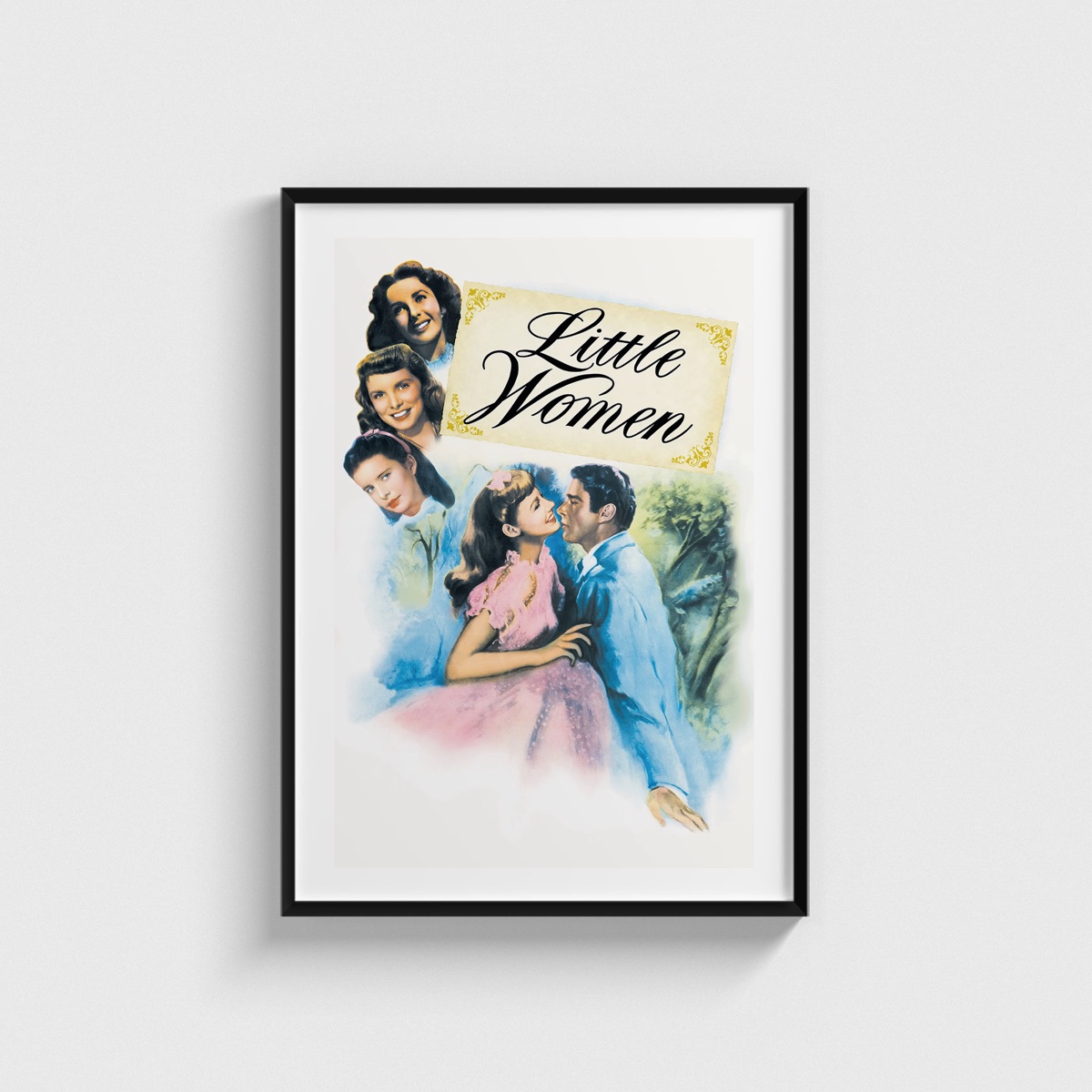 Little Women (1949) film posteri, siyah çerçeveli tablo