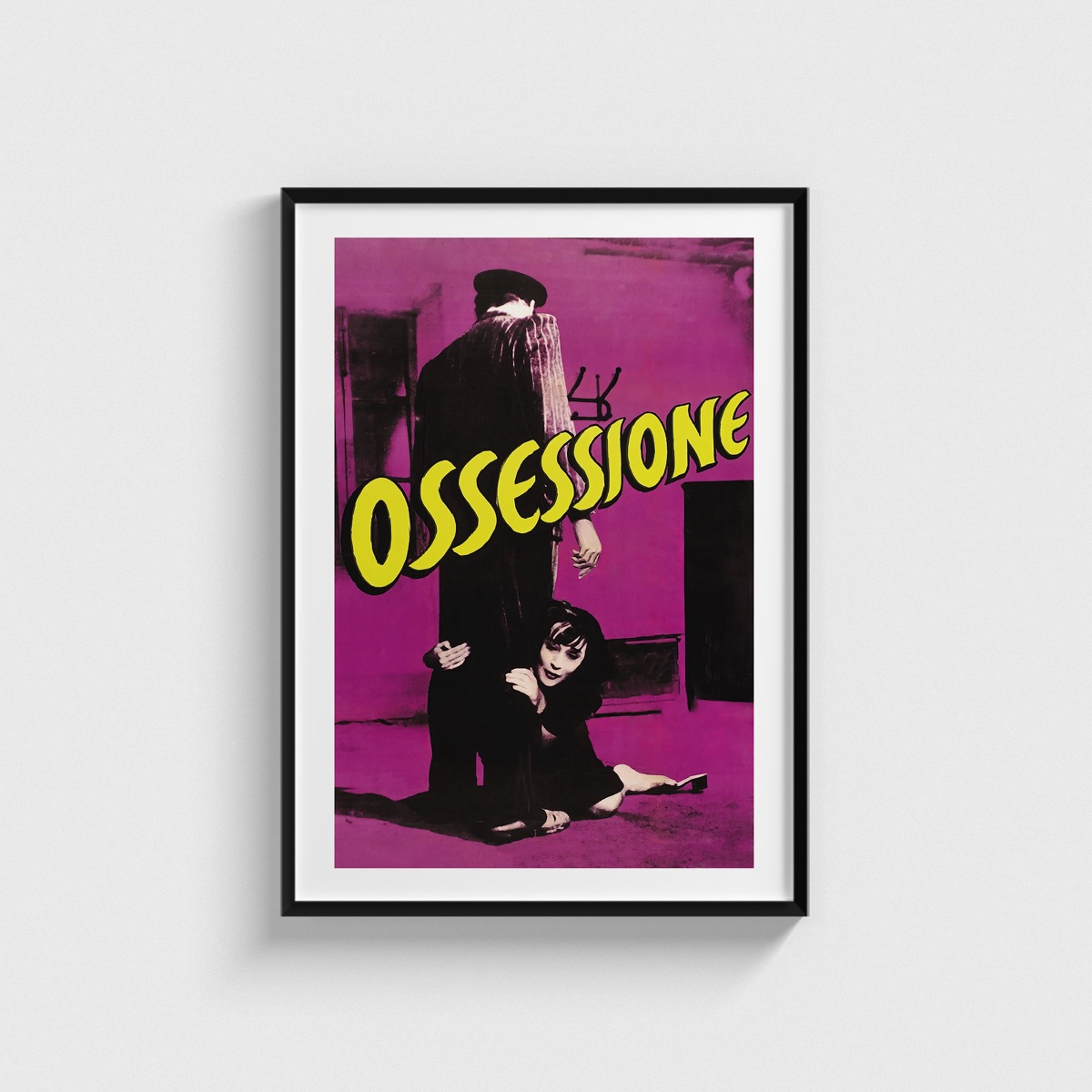 Ossessione film posteri, siyah çerçeveli tablo