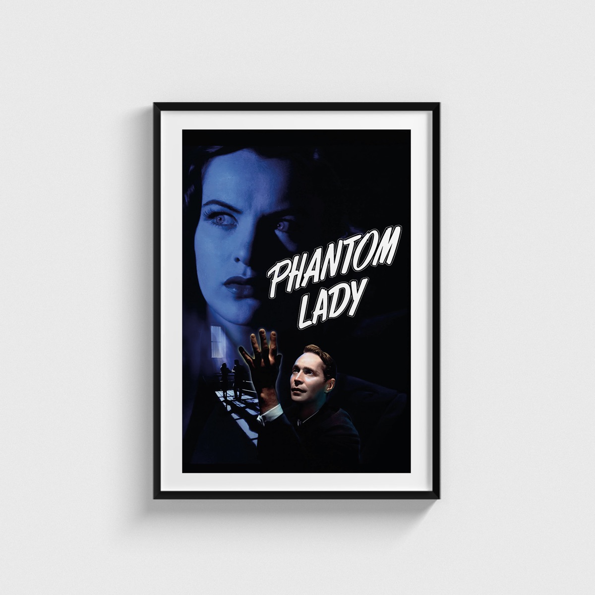 Phantom Lady film posteri, siyah çerçeveli tablo