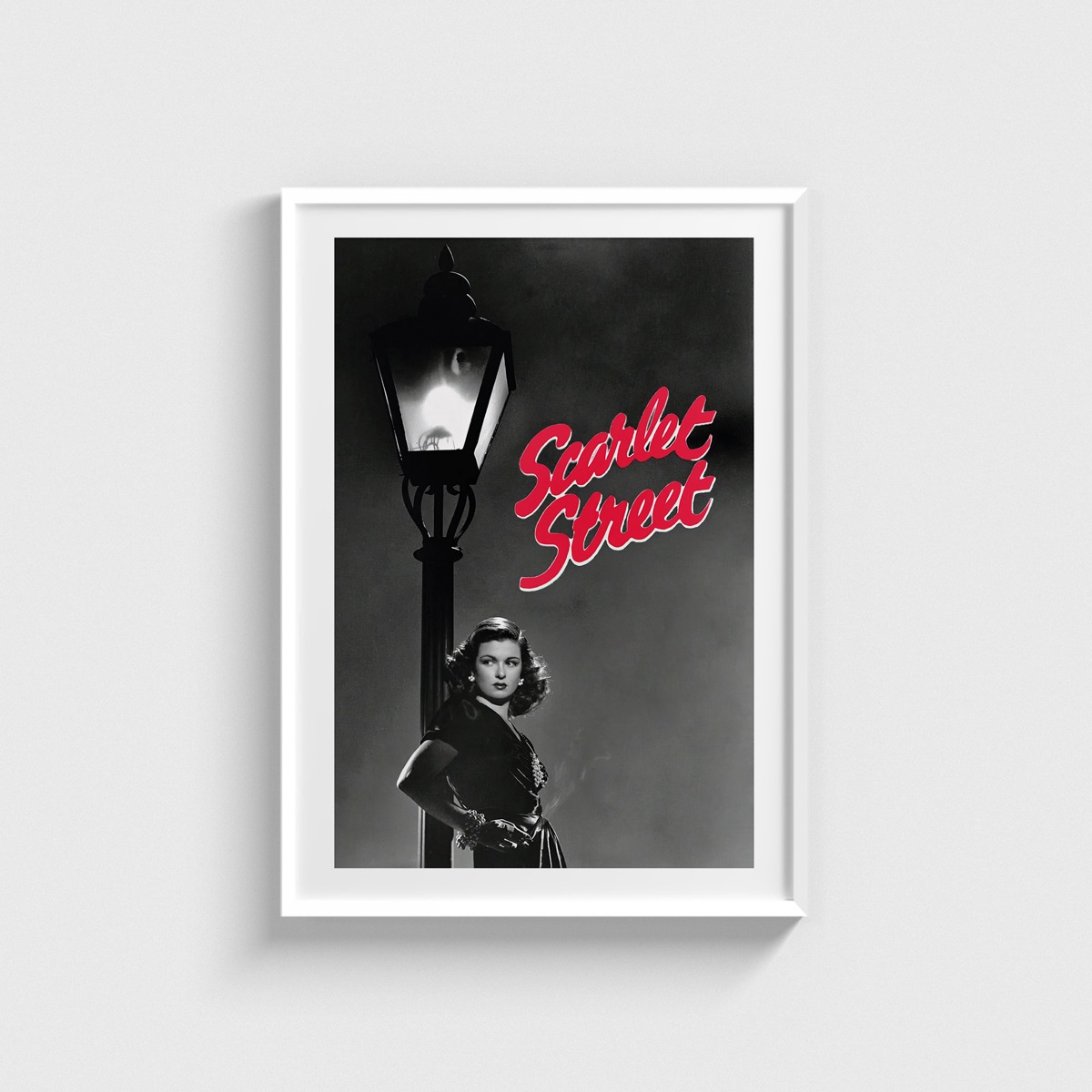 Scarlet Street film posteri, beyaz çerçeveli tablo