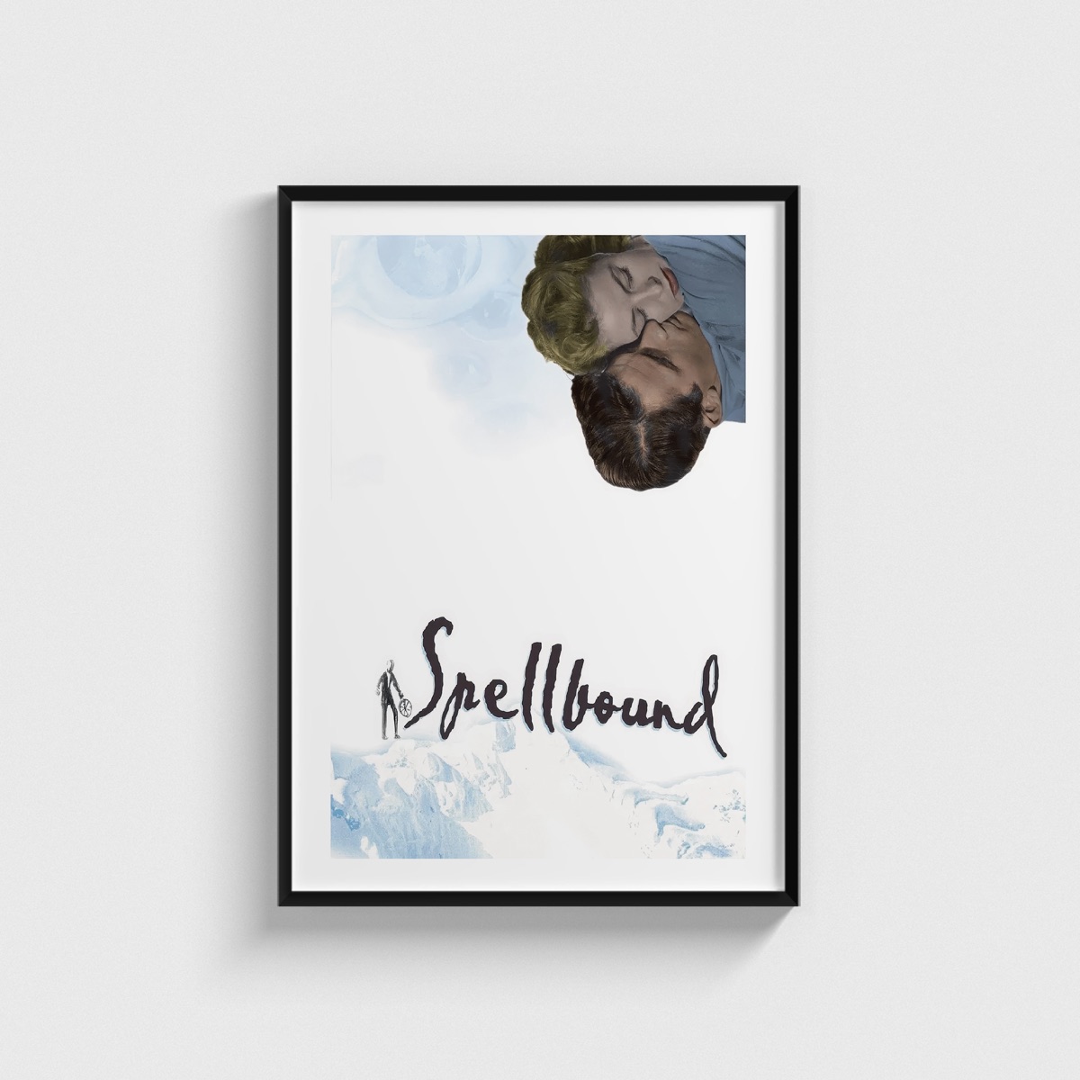 Spellbound film posteri, siyah çerçeveli tablo