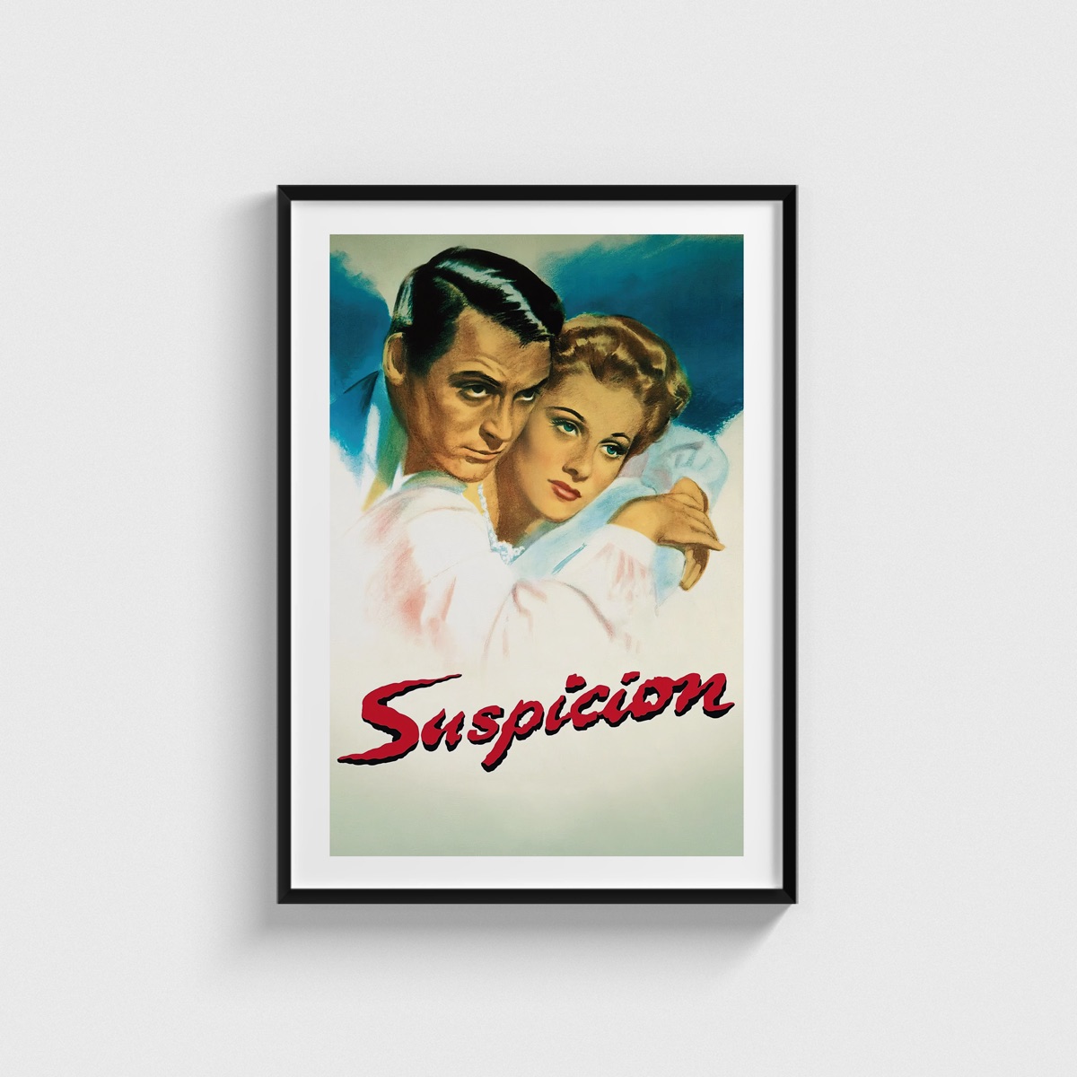 Suspicion film posteri, siyah çerçeveli tablo
