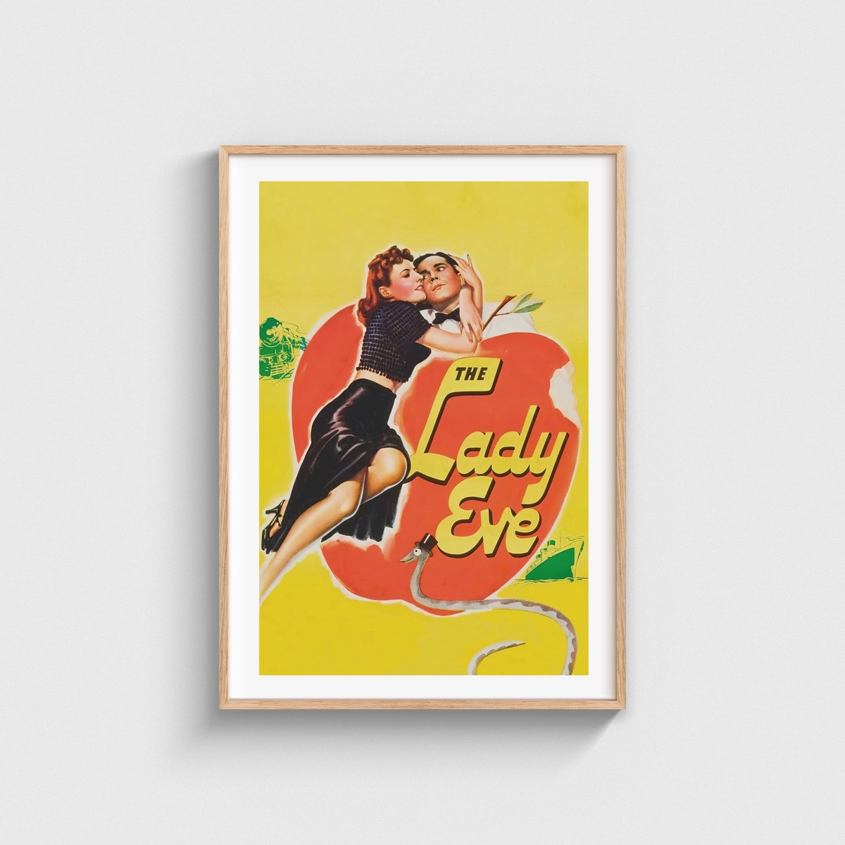 The Lady Eve film posteri, ahşap çerçeveli tablo