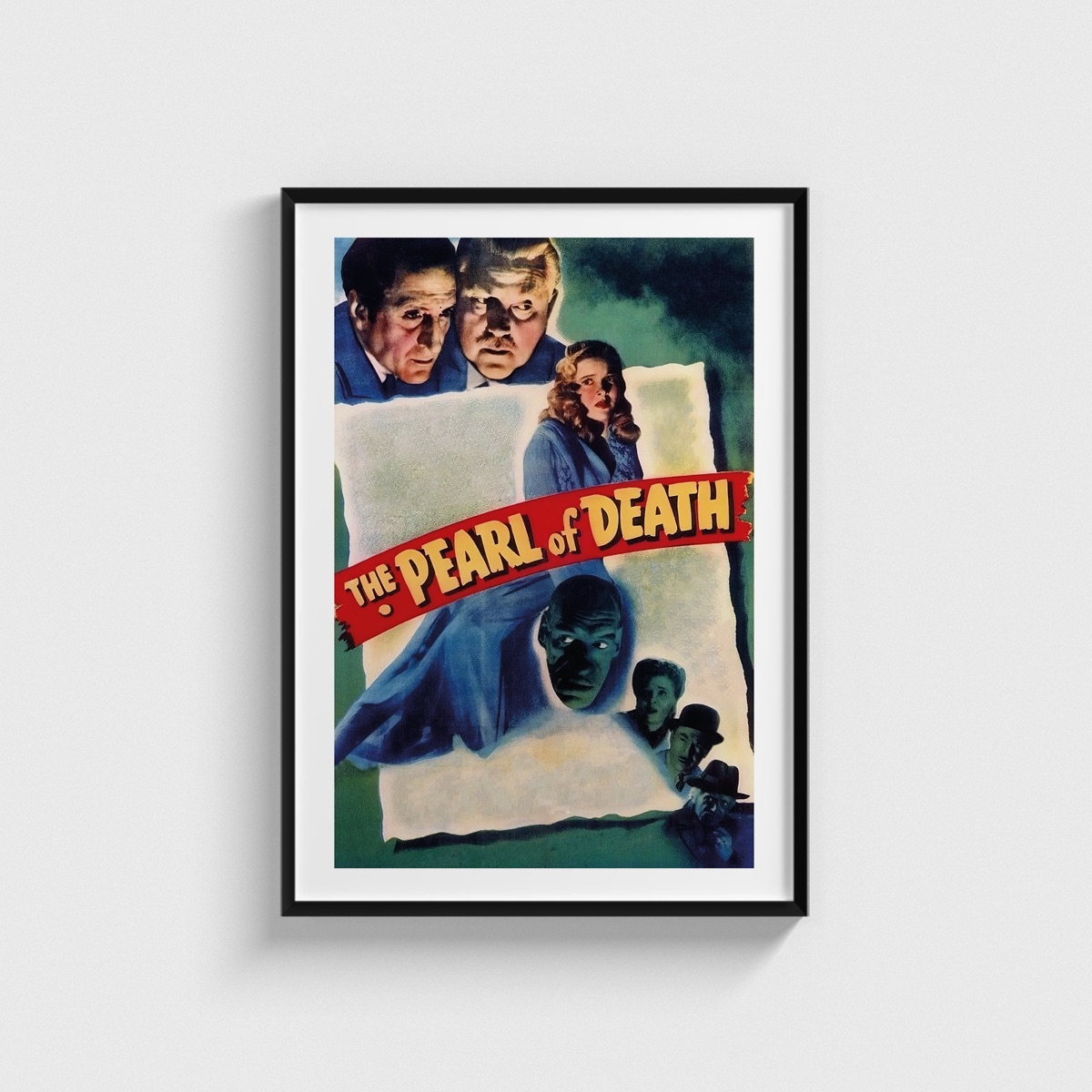The Pearl of Death film posteri, siyah çerçeveli tablo