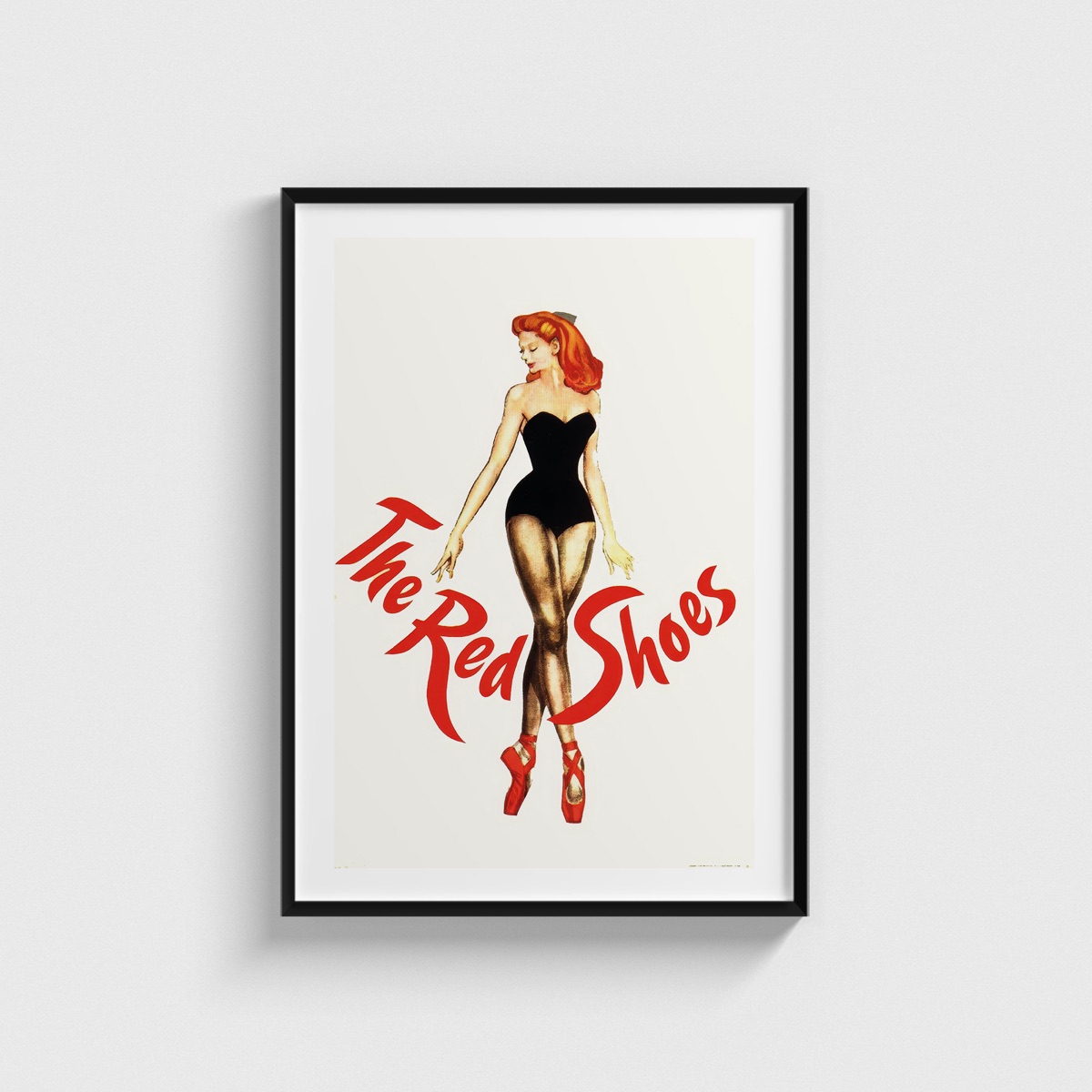 The Red Shoes film posteri, siyah çerçeveli tablo