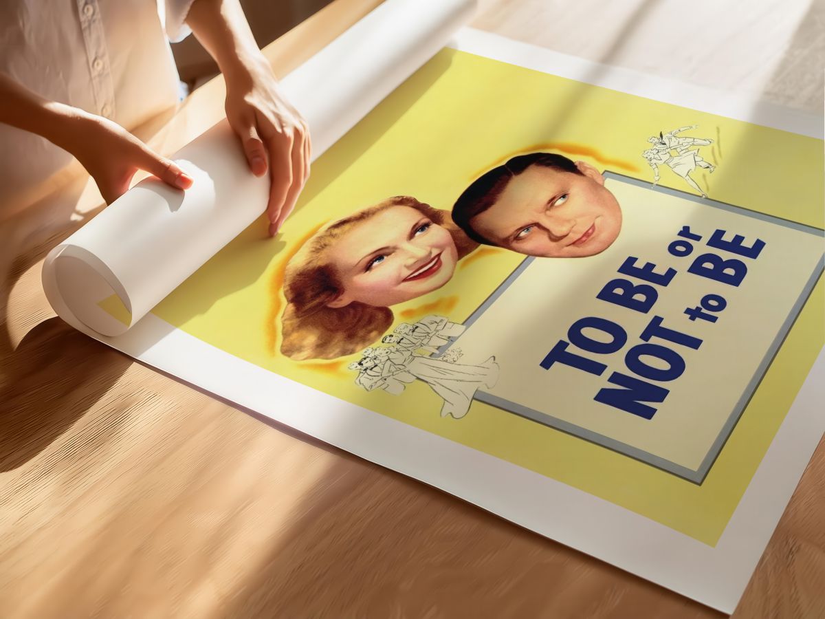 To Be or Not to Be (1942) Film Posteri, rulo yapılmış çerçevesiz poster