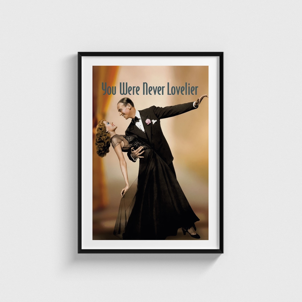 You Were Never Lovelier film posteri, siyah çerçeveli tablo