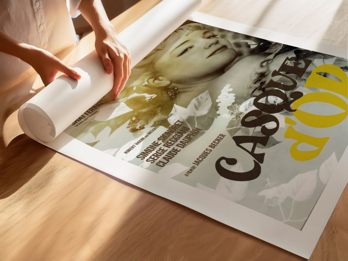 Casque d’Or (1952) Film Posteri, rulo yapılmış çerçevesiz poster