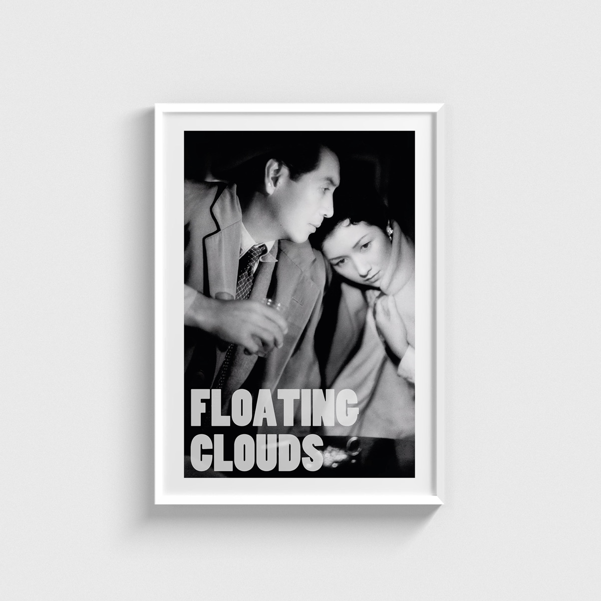 Floating Clouds film posteri, beyaz çerçeveli tablo