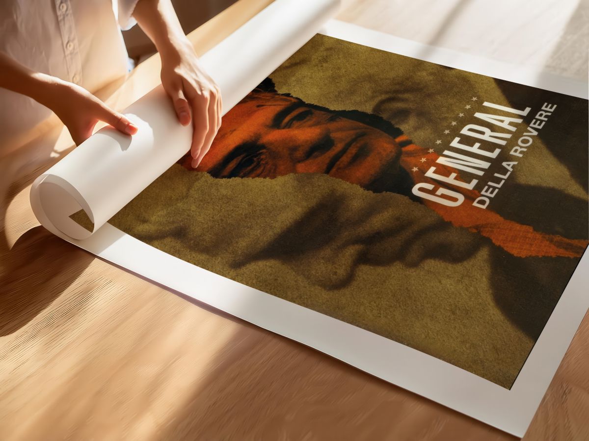 General Della Rovere (1959) Film Posteri, rulo yapılmış çerçevesiz poster