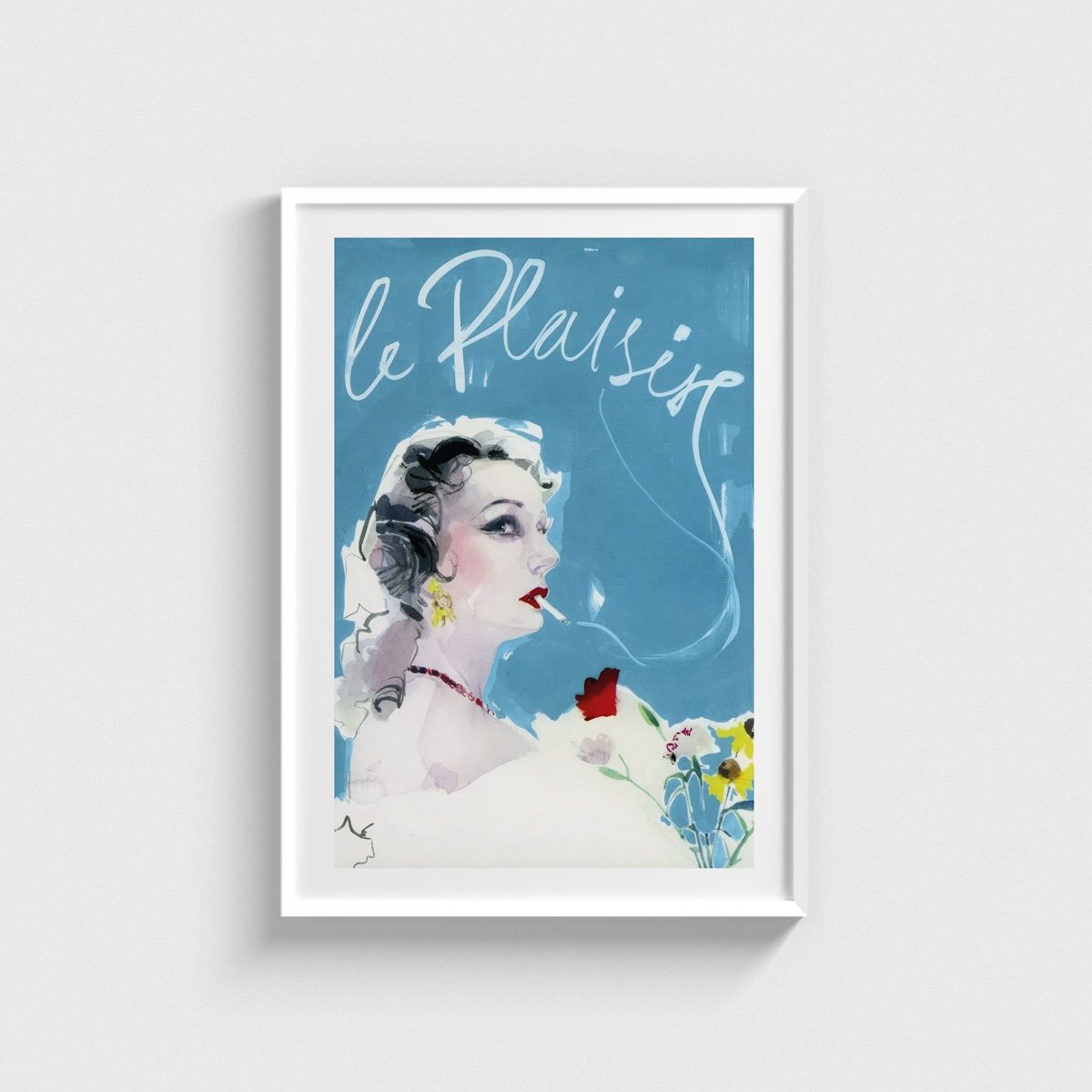 Le Plaisir film posteri, beyaz çerçeveli tablo
