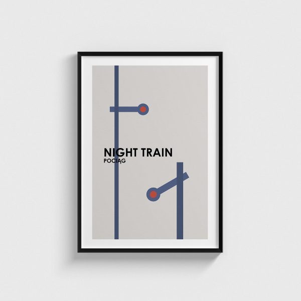 Night Train film posteri, siyah çerçeveli tablo