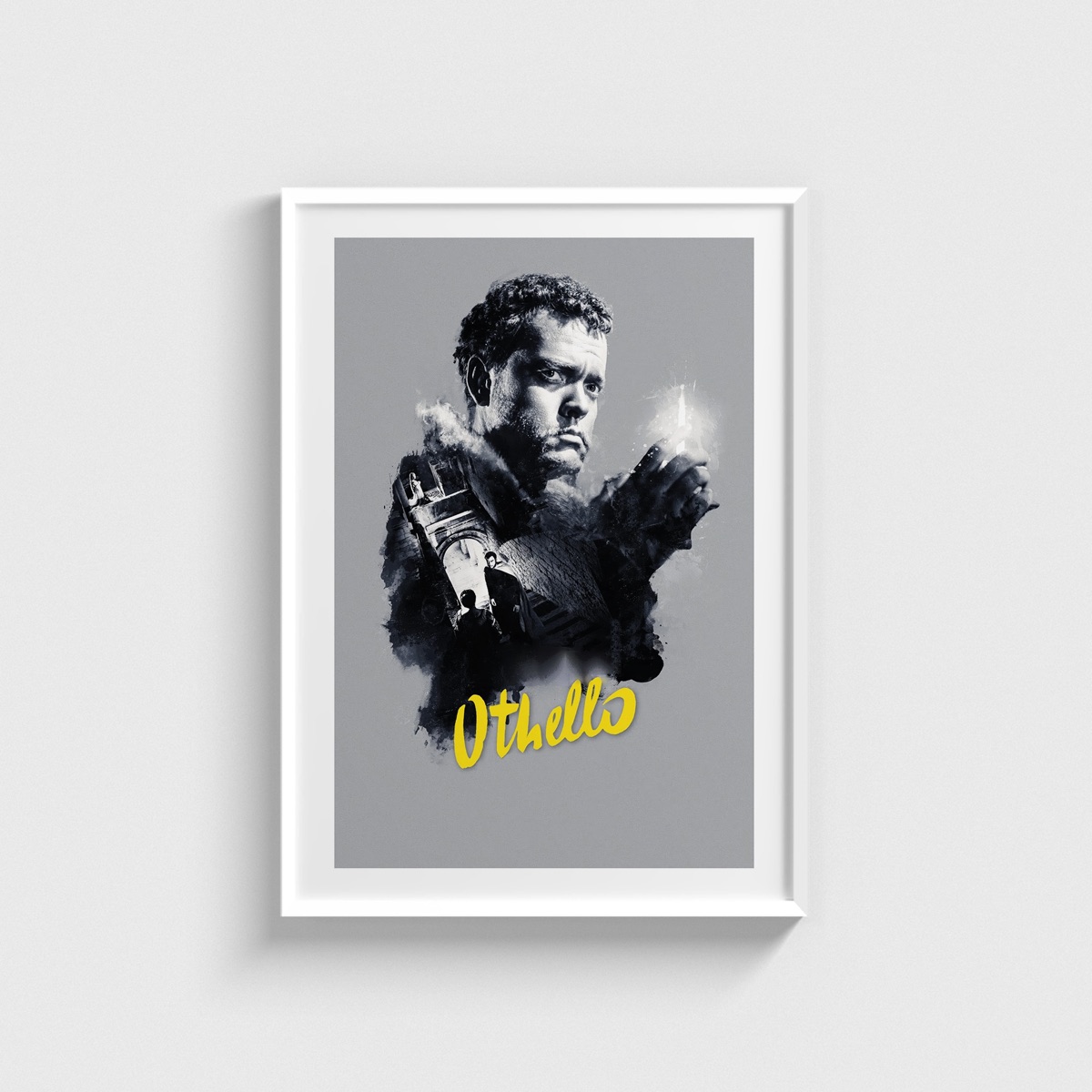 Othello film posteri, beyaz çerçeveli tablo