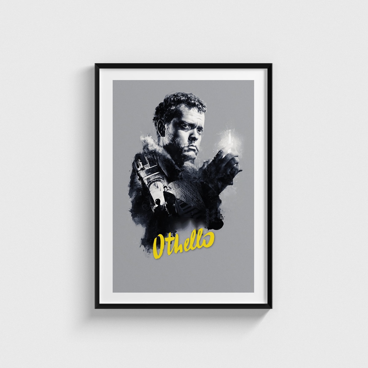 Othello film posteri, siyah çerçeveli tablo