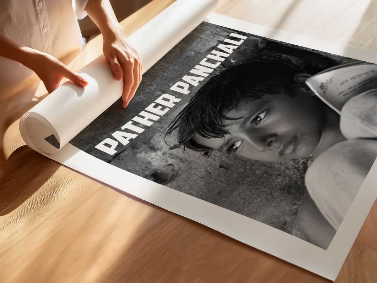 Pather Panchali (1955) Film Posteri, rulo yapılmış çerçevesiz poster