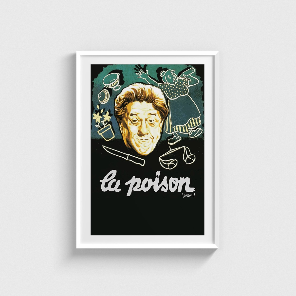 Poison film posteri, beyaz çerçeveli tablo
