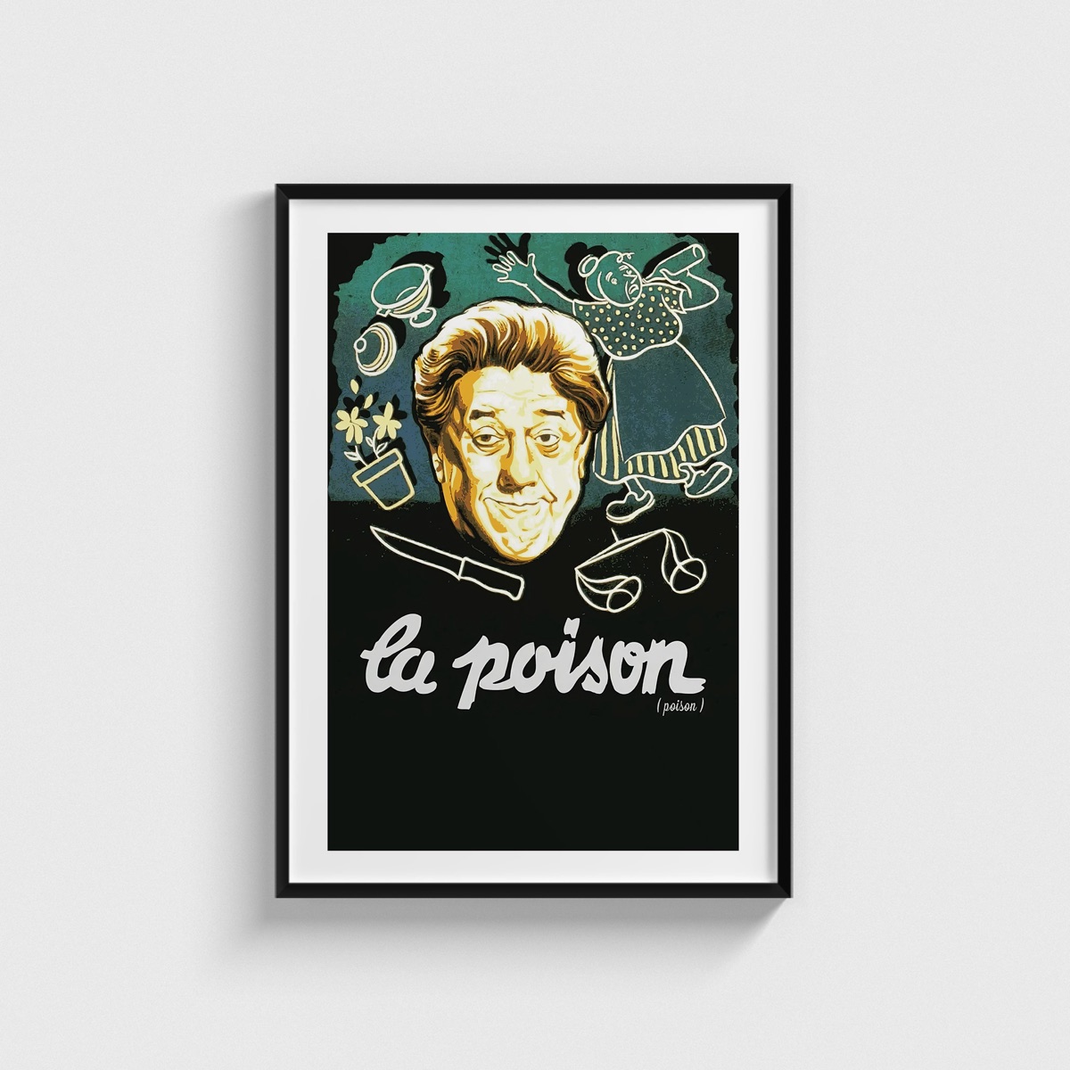 Poison film posteri, siyah çerçeveli tablo