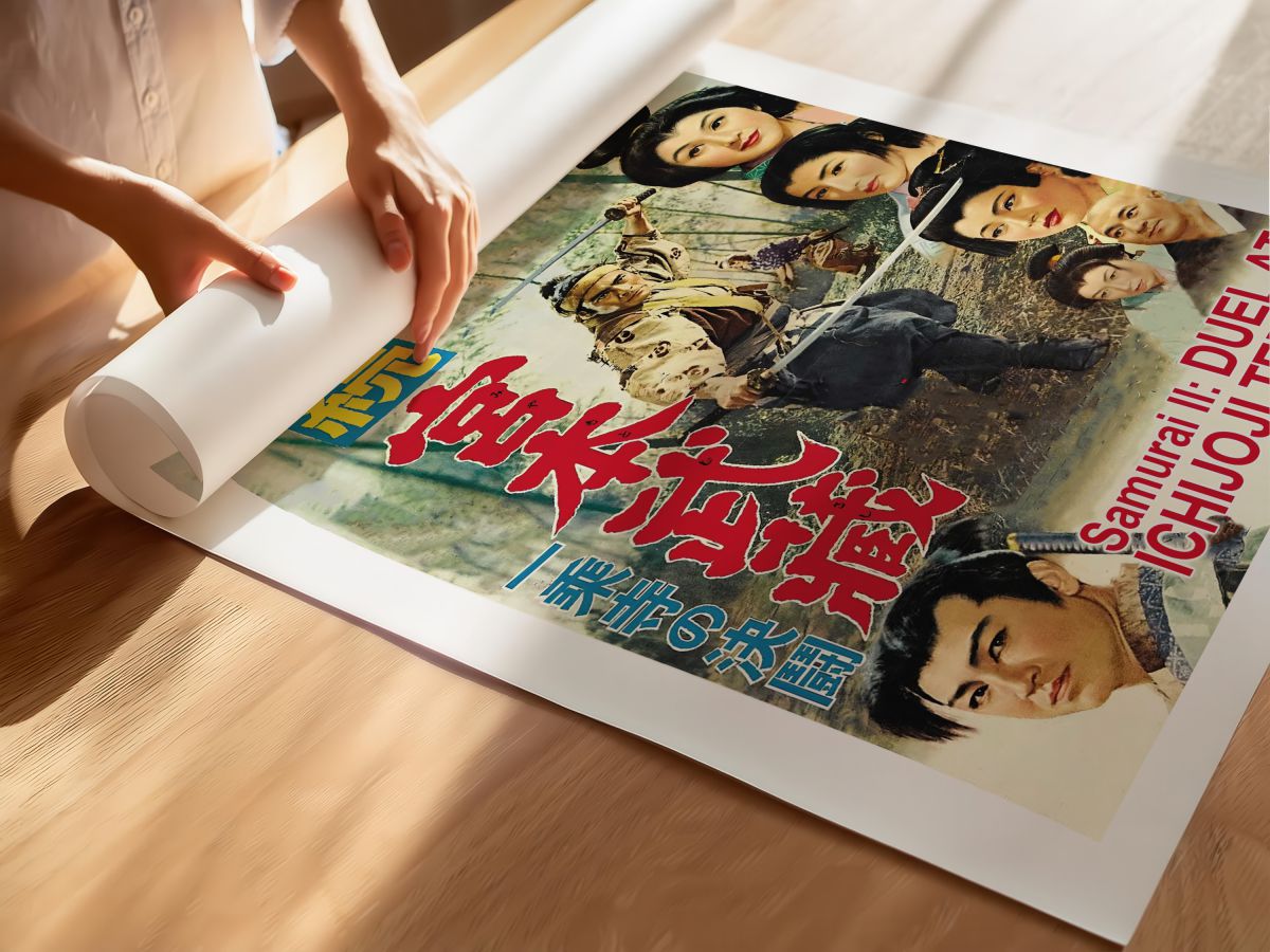 Samurai II: Duel at Ichijoji Temple (1955) Film Posteri, rulo yapılmış çerçevesiz poster