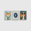 Tilki ve Beagle Harfli Üçlü Çocuk ve Bebek Odası Poster Seti, ahşap çerçeveli çocuk odası tablo seti