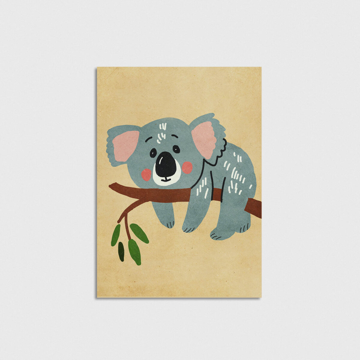 Daldaki Sevimli Koala çocuk odası posteri, çerçevesiz poster