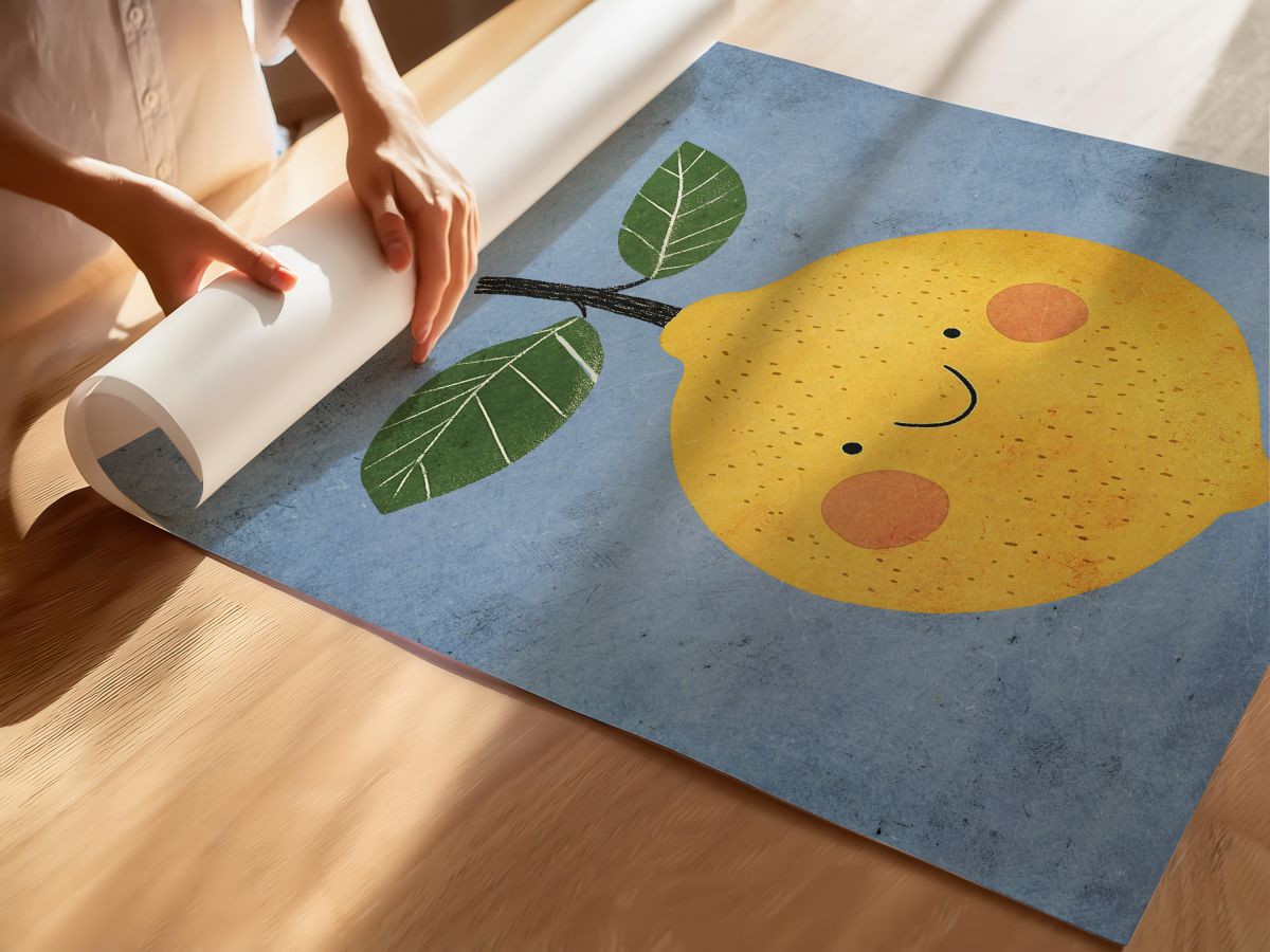 Tatlı Limon Çocuk Odası Duvar Posteri Çerçeveli Tablo Dekorasyon, rulo yapılmış çerçevesiz poster