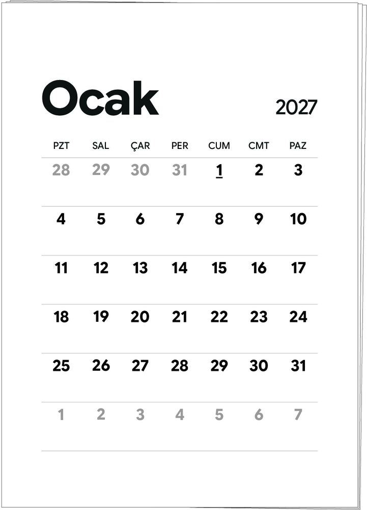 PlanCORE™ Desk Calendar Refill masa takvimi yaprakları