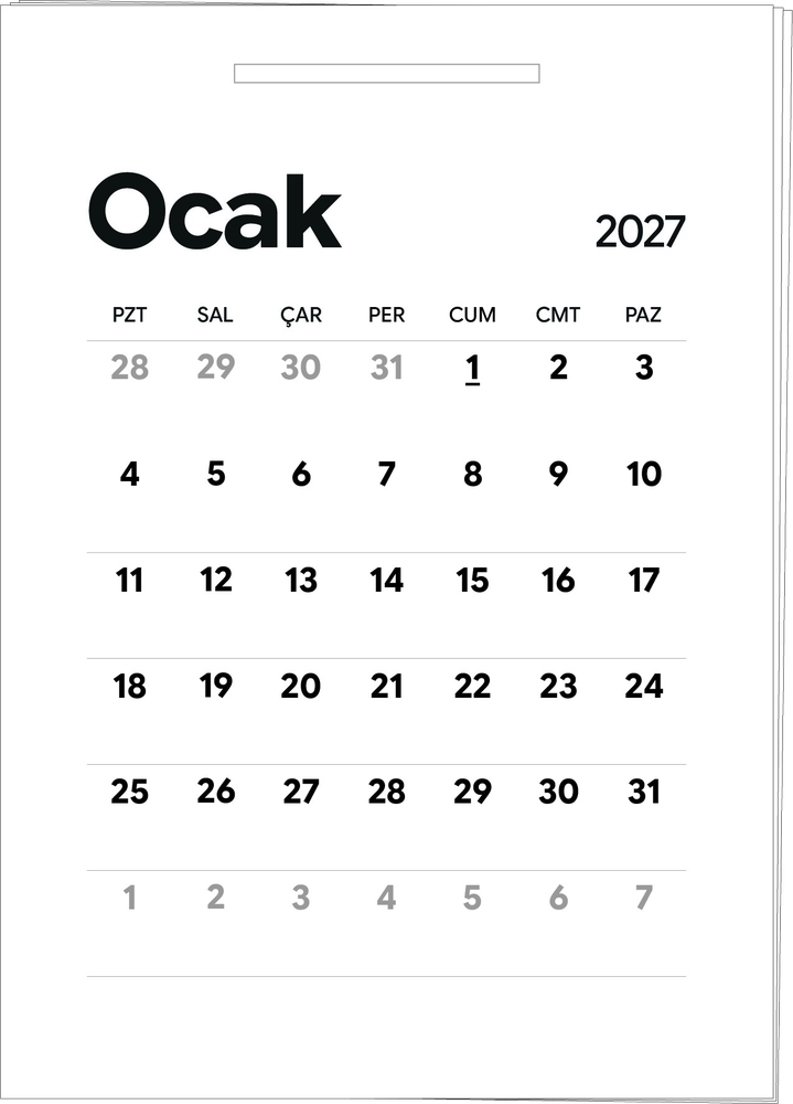 PlanCORE™ Wall Calendar Refill duvar takvimi yaprakları