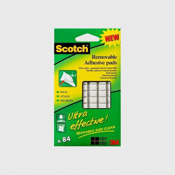 Scotch 84 adet tekrar kullanılabilen beyaz yapışkan kareler, poster ve dekorasyon sabitleme ürünü.