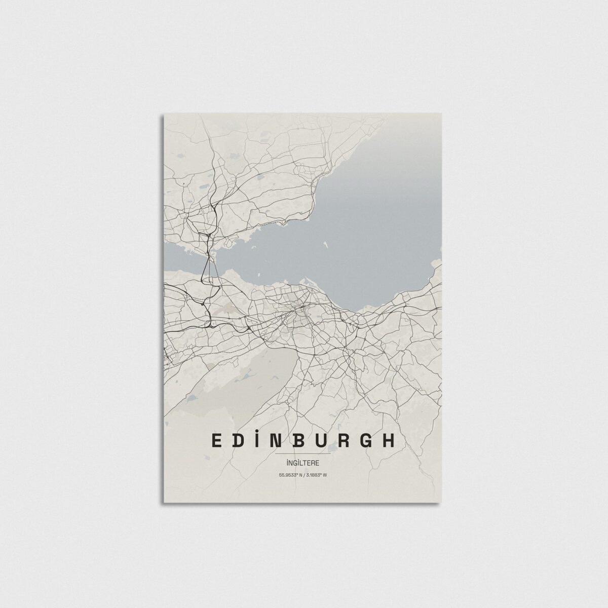 Edinburgh, İngiltere şehir haritası posteri, çerçevesiz poster